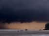 Dark Clouds Blanket the Sky as Monsoon Beauty Captivates Tourists at Pechar Dwip