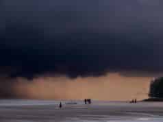 Dark Clouds Blanket the Sky as Monsoon Beauty Captivates Tourists at Pechar Dwip