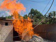 Gas Fire in Inani Burns for Over 30 Hours, Leaving 3,800 Families Without Power