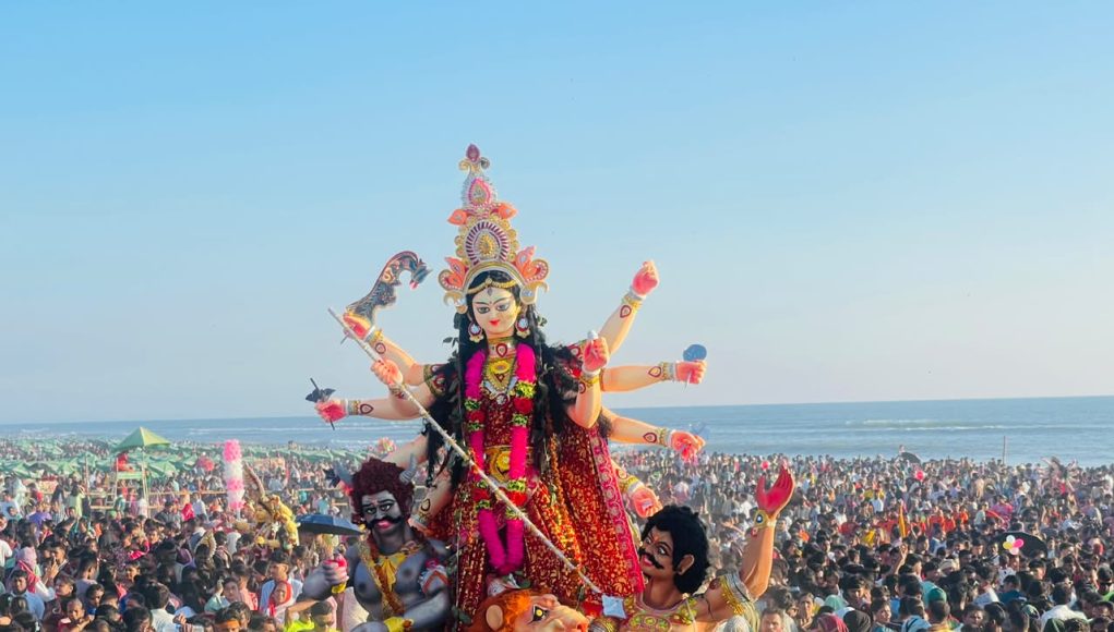 Cox’s Bazar Beach Hosts One of Country’s Largest Durga Idol Immersions