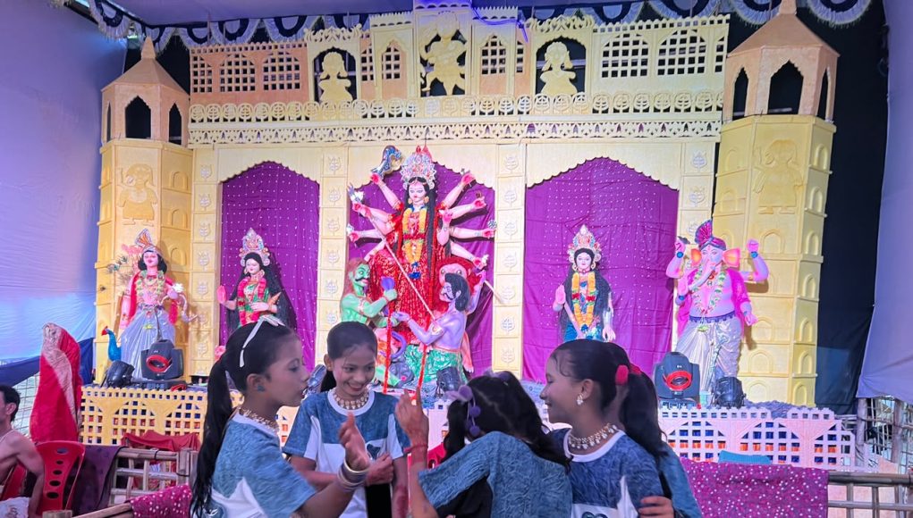 Children Join Durga Puja Celebrations at Hindu Rohingya Camp in Ukhiya